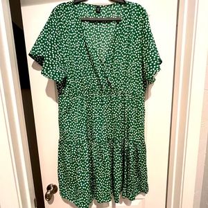 Shein green daisy polka dot dress